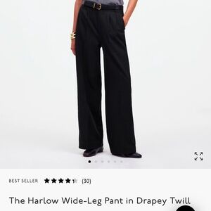 Madewell Harlow Wide Leg Pant in Drapey Twill